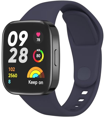 Meliya Correas Solo para Redmi Watch 3 Correas,Silicona Pulseras de Repuesto para Xiaomi Redmi Watch 3 Mujer Hombre(Azul)