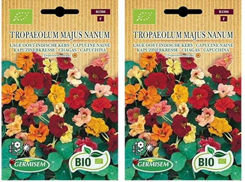 Germisem Orgánica Tropaeolum Majus Nanum Semillas de Nasturtium 3 g (ECBIO1506) (Paquete de 2)