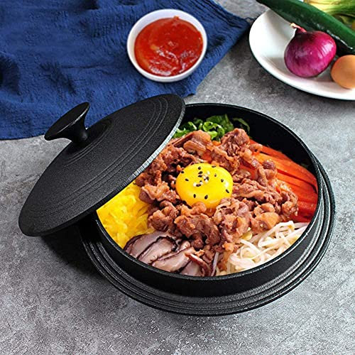 Cazuela de cerámica, olla de barro, olla de hierro fundido, olla coreana para bibimbap, ollas de barro para cocinar en el hogar, cazuela, para saltear, freír, cocinar al vapor, estofar, hornear, asar