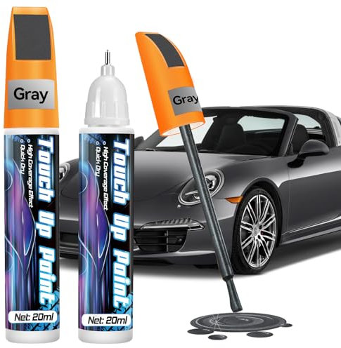 prowithlin Stylo Retouche Peinture Carrosserie, Paquet de 2 - Solution Rapide pour Carrosserie, Peinture Voiture Carrosserie & Jante Alu (2 lots, Gris)
