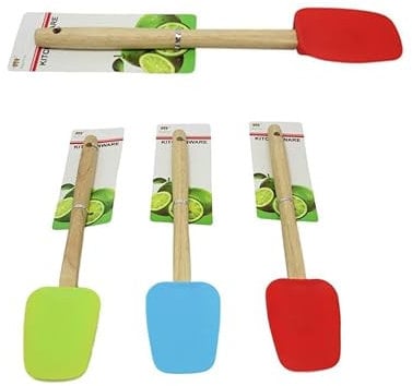 28cm Large Kitchen Silicone Cake Spatula Mixing Batter Scraper with Wooden Handle