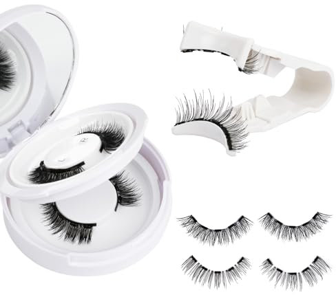 LZM Faux Cils Magnetique Naturel 2 Paires Magnetic Lashes Réutilisables 5 Aimant Cil Magnetique Avec Applicateur Pas de Colle Nécessaire Magnetic Eyelashes (02)