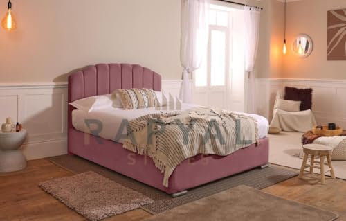 Rapyal Sleep Milan Bedframe with Optional Ottoman Storage – Luxury & Versatility (Pink, Small Double)