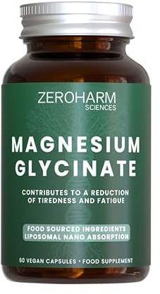 ZeroHarm Magnesium Glycinate 600mg with Moringa – Energy, Muscle & Sleep Support – High Strength Liposomal Absorption – Powered by Real Food Ingredients – 60 Vegan Capsules