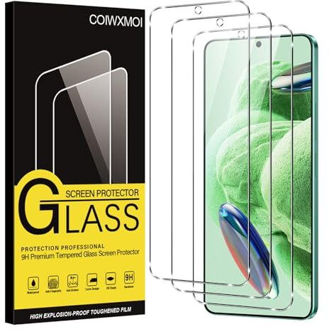 Coiwxmoi 3 Pièces Verre Trempé pour Xiaomi Redmi Note 12 4G / 5G 6,67, Ultra Résistant Film Protection écran, Dureté 9H Glass, Sans Bulles D'air, Anti-Rayures HD Transparent Vitre Protection