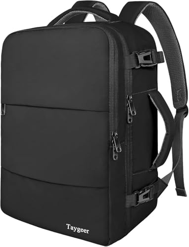 Taygeer Ryanair Cabin Bag 55x40x20 Travel Rucksack Cabin Size | Carry On Backpack for Airplane, Luggage Rucksack for Plane Hand Luggage Bag, Laptop Rucksack with Separate Shoe Pouch