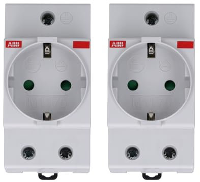 2 Stück ABB M1175 SCHUKO-Steckdose nach SCHUKO-Norm für Verteilerkasten 2CSM210000R0721