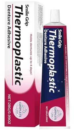 Adesivo Dentario Termoplastico | 28G Gel Adesivo Da Protezione | Kit Di Riparazione Dentali Super Hold Hold | Rifiuta E Restringe Le Protesi Sciolte E Scomode | Agisce Come Un Reintificatore Morbido