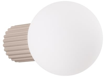 SOLLUX lighting Wandleuchte Innen - Wandlampe Aluminium Glas -1 Flammig - LED Lampe Glühbirne - Taupe Halo