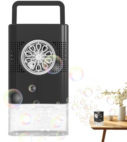 Máquina de soplado de burbujas de jabón | Máquina automática de burbujas para fija con temporizador, con luz para jardín camping