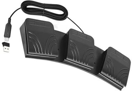 Qaonsciug 3. Programmable 3-Key Foot Pedal With Commands For Gaming Setups & PC Control USB Triple Foot Pedal For PC