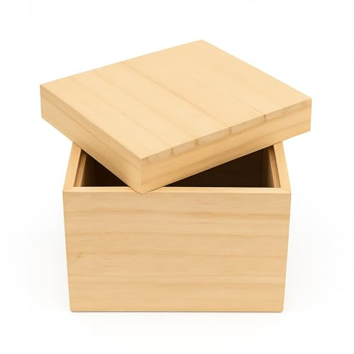 Intergarden Holzbox mit Deckel 17 cm – eckige Aufbewahrungsbox aus Naturholz – stabile Holzkiste naturbelassen & unlackiert – vielseitige Deko- und Aufbewahrungsbox für Zuhause & Büro