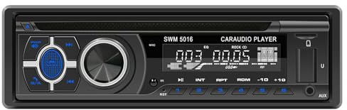 susiodeu Radio estéreo para Coche con Bluetooth, Manos Libres, Reproductor de CD, DVD, VCD, 1 DIN, 12 V, RDS/FM/Am, Bluetooth