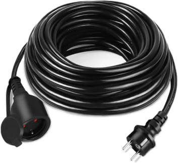 FIVMEN Verlängerungskabel 10m Outdoor mit Verschlusskappe Kunststoff Stromkabel Außenbereich 230V 16A Kabel Verlängerung Wasserdicht IP44 Schuko Verlängerung für den Außen- und Innenbereich, Schwarz