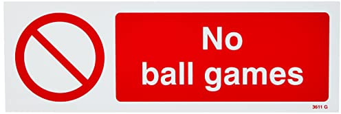 Caledonia Signs 13611G No Ball Game Sign, 300 mm x 100 mm, Rigid Plastic
