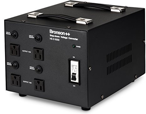 Bronson++ Convertidor de Voltaje HE-D 5000 - Salida 110/120 Voltios CA - Transformador de Núcleo Toroidal EEUU de 5000 Vatios - 110V 120V 5000W Bronson