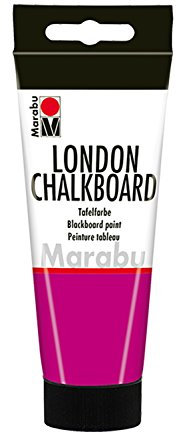 Marabu 12680050131 - Tafelfarbe, London Chalkboard himbeere 100 ml, Wasserbasis, speichelecht, sehr gut deckend, schnell trocknend, nach Trocknen m. Kreide beschreibbar und mit Wasser abwischbar