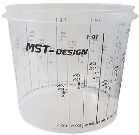 MST-DESIGN Lackmischbecher, 50 Stück mit 1400ml I Robuste Einweg-Messbecher mit Mischskala I Mischbecher zum Anrühren von Lacken, Füller, Lasuren etc. I Anrührbecher I Hochwertiges Lackierzubehör