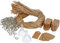 com-four® 100x Zubehör-Sets zum Befüllen, Dekorieren und Aufhängen von Gewürzgläsern mit Korken - für Mini Glasfläschchen und DIY (100 Stück - Zubehör)