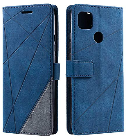 SONWO Cover per Xiaomi Redmi 9C, Flip Caso in PU Pelle Case Cover Portafoglio Custodia per Xiaomi Redmi 9C, [Kickstand] [Slot per Schede], Blu