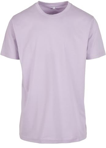 Build Your Brand Herren T-Shirt Round Neck, Männer Basic T-Shirt mit Rundhalsausschnit, Regular Fit, Baumwolle, Lilac, 4XL