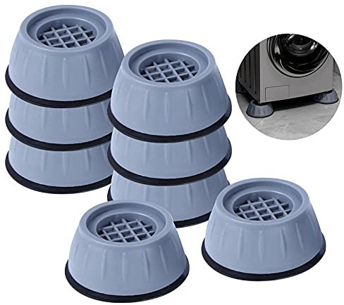 Shock and Noise Cancelling Washing Machine Support, Rubber Washer Dryer Anti Vibration Pad, Anti-Walking Washing Machine Stabilizer Washing Machine Foot Pads, for Fridge and Washing Machine Set of 8