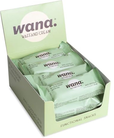 Waffand’Cream Barrette al Cioccolato Bianco con Crema al Pistacchio – Snack Dolci Confezione da 12 – Snack Box di Barrette al Cioccolato