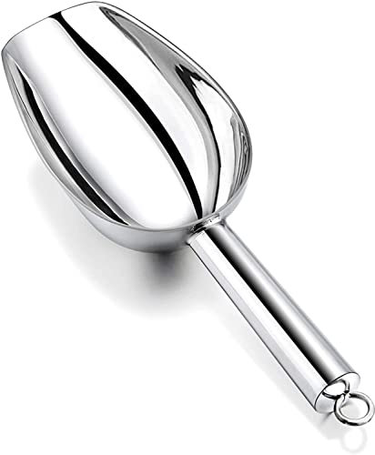 Pala de hielo Joyfair de acero inoxidable, pala de harina, pala para alimentos, pala de llenado para cocina, bar, buffet/fiesta/jardín, versátil, inoxidable y apto para lavavajillas, 148 ml
