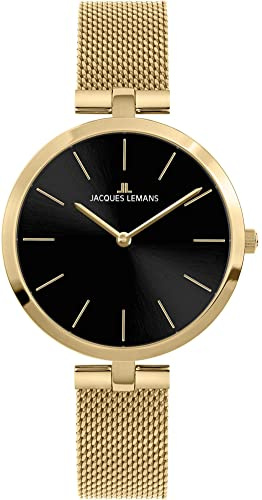 JACQUES LEMANS Damen Analog Quarz Uhr mit Edelstahl Armband 1-2024S
