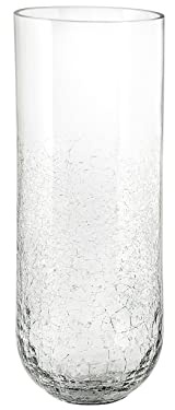 Vase en Verre Transparent Fait Main avec décor craquelé cm37