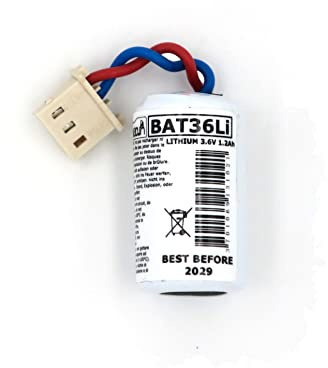 BATSÉCUR - Batteria di allarme BAT36Li Compatibile 1.C126BATT36LI, C126BATT36LI, 510770S, SAFT LS 142,50 + connettore, Tecnoalarm IR200, BAT205-3.6V 1.2Ah Li-SOCl2