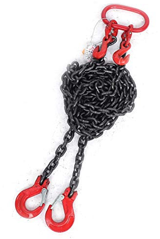 Kettengehänge Festigkeit Kette Anschlagkette 2M 2 Strang Verkürzungshaken Krankette Anschlagkette Krangehänge, 8mm, 2T, G80 + legierter Stahl