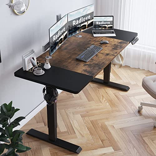 Radlove Schreibtisch Höhenverstellbar Elektrisch Stehpult,160 x 76 cm Stehschreibtisch mit 4 Memory-Steuerung mit Tischplatte 2-Fach-Teleskop Stehschreibtisch, Spleißbrett