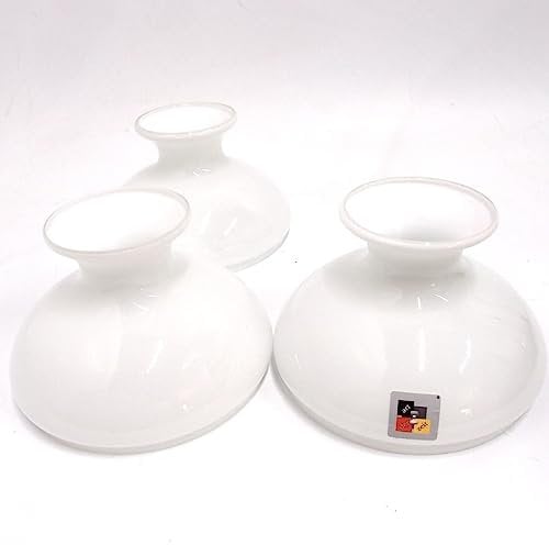 Petroleumlampenschirm 130 198 186 mm 1x Glas weiß Vestaschirm Ersatzglas Öllampe