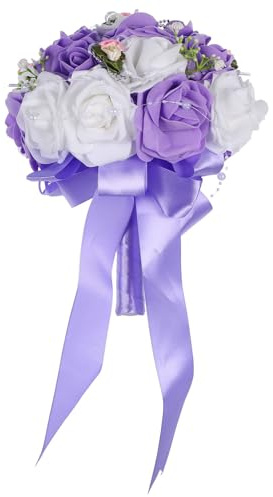 Warmhm Violett Künstlicher und Lebensecht, Dekorativ, Brautstrauß aus Pe | Kreatives Hochzeitsaccessoire für Frauen, Passend für Schlafzimmer und Balkon, 1 Stück