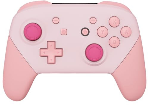 eXtremeRate Griff Hülle Set für Switch Pro Controller, Matt DIY-Ersatz Front Case/Rücken Gehäuse&Handgriff Grips Shell Zubehör für Nintendo Switch Pro Controller-Sakurapink & Puffy Pink