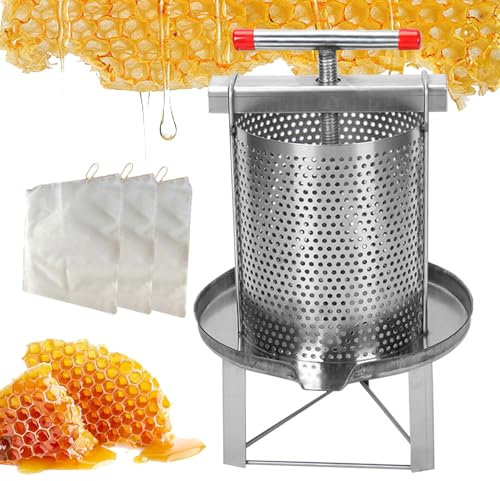 Anulely Essoreuse à Miel - 3 filtres à Miel, pressoir à vin Manuel, Accessoires d'abeille, Petit équipement de récolte de Miel pour la Cuisine à la Maison