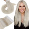 Hetto Tape Extensions Echthaar Blond Tape in Extensions Echthaar Ash Blond Seidig Gerade Invisible Tape Klebe Remy Haarverlangerung 20pcs 30g 30 cm #60