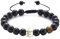 Wycian LGBT Armband, Freundschaftsarmband Vergoldet Perlen Achat Kristall Schwarz Quadratisches Alphabet F 20.8cmx8mm 1er Naturstein für Vatertag