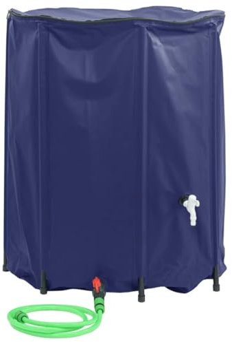 vidaXL Depósito de Agua Plegable con Grifo, Bidón de Agua, Contenedor de Almacenaje de Agua, Tanque de Agua para Jardín, PVC 1250 l
