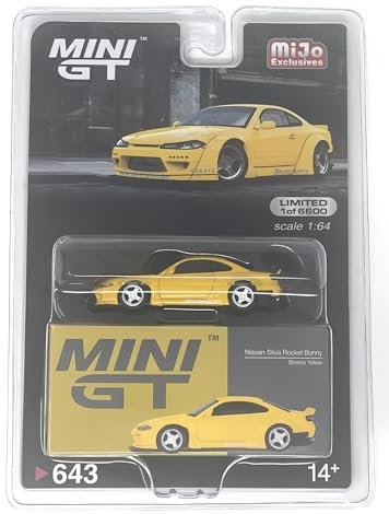 True Scale Miniatures Modellauto Kompatibel mit Nissan Silvia Rocket Bunny Bronze Gelb Limited Edition 1/64 Druckguss Modellauto MGT00643