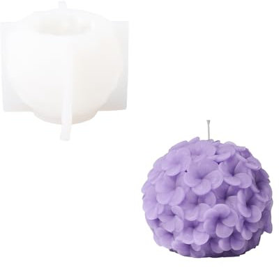 BOOWAN NICOLE 3D Blumenzwiebel Kerze Silikonform,Blumenkugel Silikon Kerzenform,Kerzenherstellung Gießform für Muttertag Geschenk (LZ0689)