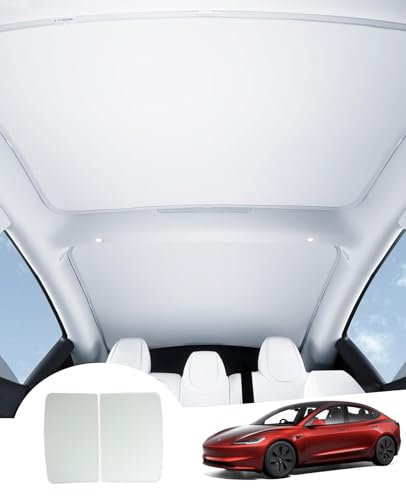 GAFAT Tesla Model 3 Highland 2024 2025 Protector Solar de Techo de Cristal, Parasol para Techo sin flacidez, Aislamiento y Reflexión Integrados Parasol Interior, Protección UV, Mantener Fresco