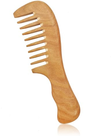 Holzkamm Grob Locken, Natur Lockenkamm Holz Keine Statik Locken Kamm Grober Kamm für Locken Wide Tooth Comb Kamm Grobzinkig Holz für Frauen Lockiges Gewelltes Dickes Haar