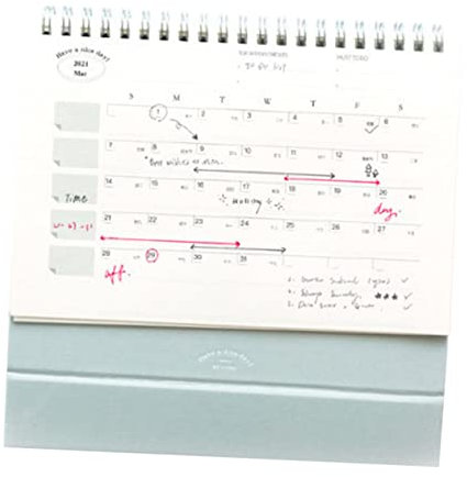 VILLFUL 1 Stück 2021 Schreibtischkalender Standkalender Tisch-flip-kalender Desktop-flip-kalender Kalender 2020-2021 Faltkalender 2020 Bis 2021 Mini-tischkalender 180 g Hochwertiges Papier