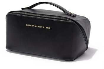 Lidxfeo Schminktasche Groß Kapazitä, Tragbare Kosmetiktasche Damen, Makeup Bag Aesthetic, Cosmetic Organizer Kulturtasche mit Reißverschluss, Geeignet als Geschenk für Mädchen und Mütter (Schwarz)