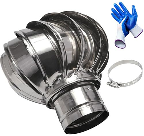 Entlüftungsabdeckung Dachventilator, Wandentlüftungskappe, Edelstahl 304, Wandlüftungsauslasshaube, intern verstrebter Wind, Windturbinen-Entlüftungsöffnungen, Trocknerentlüftungsset, für Kü