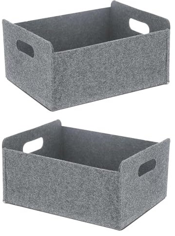 Cesta de Almacenamiento de Felt Bolsa de Fieltro Como Leña Cajas Almacenaje de Tela No Tejida Plegables para Estantería Lavandería