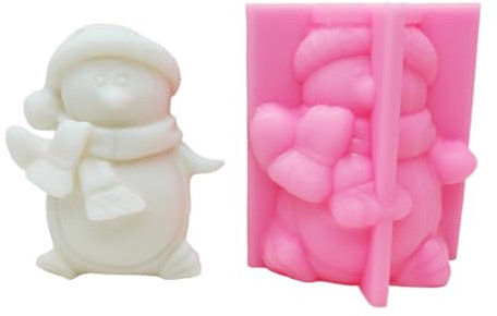 Silikonform mit Pinguinen für handgefertigte Kerzen, Seife, Bastelarbeiten