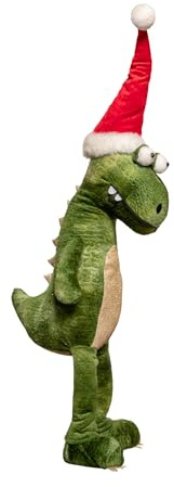 Samuel ALEXANDER 60cm Green Standing Christmas Dinosaur with Santa Hat